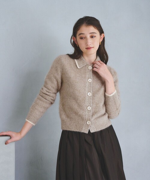 フォックスカシミヤ ニットポロ カーディガン（カーディガン/ボレロ