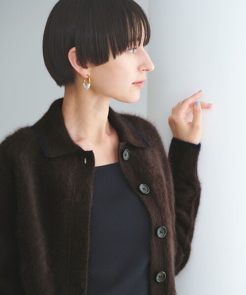 UNITED ARROWS（ユナイテッドアローズ）の「フォックスカシミヤ ニットポロ カーディガン（カーディガン/ボレロ・レディース・その他2/ダークブラウン/グレー・FREE）」の7枚目の写真