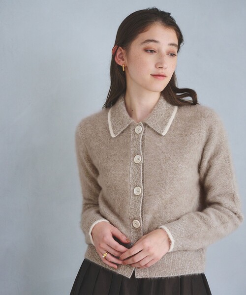 フォックスカシミヤ ニットポロ カーディガン（カーディガン/ボレロ