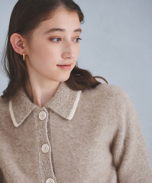 UNITED ARROWS（ユナイテッドアローズ）の「フォックスカシミヤ ニットポロ カーディガン（カーディガン/ボレロ・レディース・その他2/ダークブラウン/グレー・FREE）」の11枚目の写真