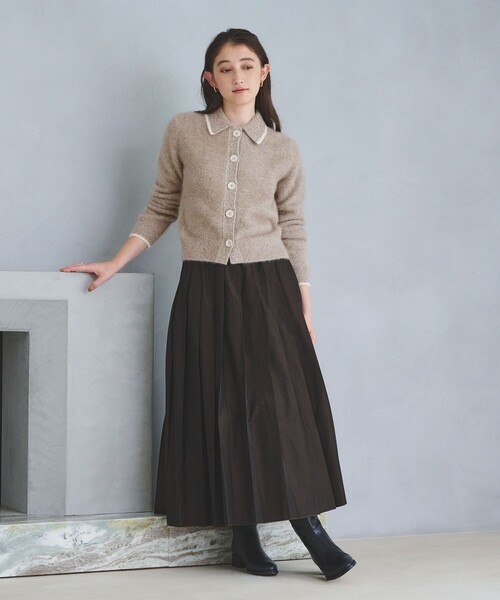 UNITED ARROWS（ユナイテッドアローズ）の「フォックスカシミヤ ニットポロ カーディガン（カーディガン/ボレロ・レディース・その他2/ダークブラウン/グレー・FREE）」の13枚目の写真