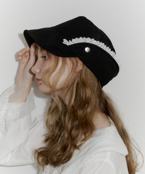 idem（イデム）の「2way lace casquette / レース付き2wayキャスケット（キャスケット・レディース・ブラック・FREE）」の13枚目の写真