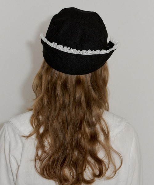 idem（イデム）の「2way lace casquette / レース付き2wayキャスケット（キャスケット・レディース・ブラック・FREE）」の14枚目の写真
