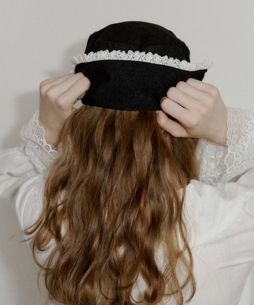 idem（イデム）の「2way lace casquette / レース付き2wayキャスケット（キャスケット・レディース・ブラック・FREE）」の16枚目の写真