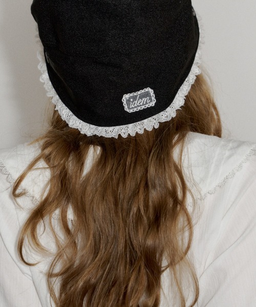 idem（イデム）の「2way lace casquette / レース付き2wayキャスケット（キャスケット・レディース・ブラック・FREE）」の5枚目の写真
