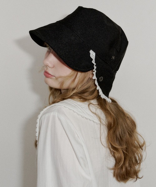 idem（イデム）の「2way lace casquette / レース付き2wayキャスケット（キャスケット・レディース・ブラック・FREE）」の17枚目の写真