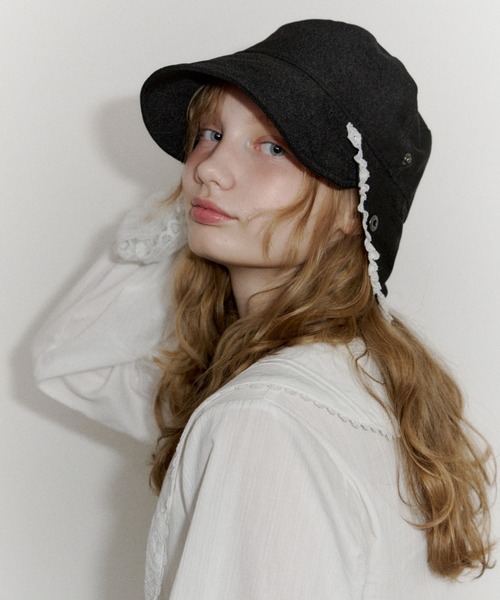 idem（イデム）の「2way lace casquette / レース付き2wayキャスケット（キャスケット・レディース・ブラック・FREE）」の18枚目の写真