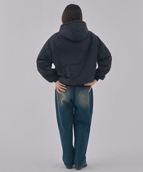 Russell Athletic(ラッセルアスレティック)の「【Unblend】RUSSELL ATHLETIC / ラッセル アスレティック フード付きナイロン中綿ジャケット(ナイロンジャケット・レディース・ブラック/カーキ/イエロー・L/S)」の10枚目の写真