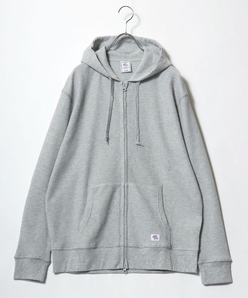 JEMORGAN（ジェーイーモーガン）の「JEMORGAN（ジェーイーモーガン）サーマルワッフルジップアップパーカー/長袖 無地 メンズ レディース ユニセックス（パーカー・メンズ・ブラック/ナチュラル/グレー・M/L/XL）」の2枚目の写真