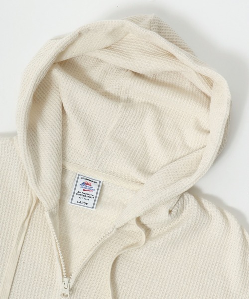 JEMORGAN（ジェーイーモーガン）の「JEMORGAN（ジェーイーモーガン）サーマルワッフルジップアップパーカー/長袖 無地 メンズ レディース ユニセックス（パーカー・メンズ・ブラック/ナチュラル/グレー・M/L/XL）」の11枚目の写真