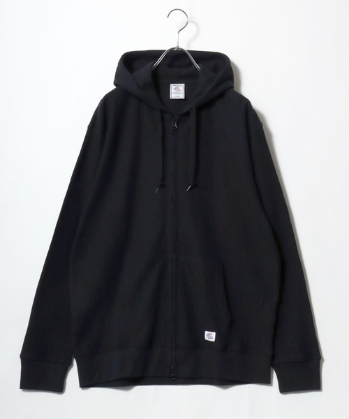 JEMORGAN（ジェーイーモーガン）の「JEMORGAN（ジェーイーモーガン）サーマルワッフルジップアップパーカー/長袖 無地 メンズ レディース ユニセックス（パーカー・メンズ・ブラック/ナチュラル/グレー・M/L/XL）」の18枚目の写真