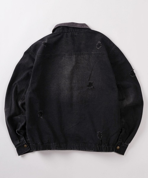 SlashDate(スラッシュデイト)の「【72】ダメージ加工 ヴィンテージ ワークジップブルゾン(ブルゾン・メンズ・ブラウン/ネイビー/ブラック/カーキ・L/M)」の5枚目の写真