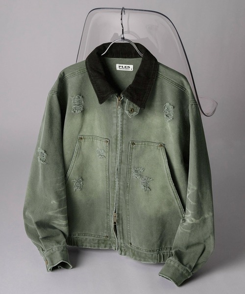 SlashDate(スラッシュデイト)の「【72】ダメージ加工 ヴィンテージ ワークジップブルゾン(ブルゾン・メンズ・ブラウン/ネイビー/ブラック/カーキ・L/M)」の17枚目の写真