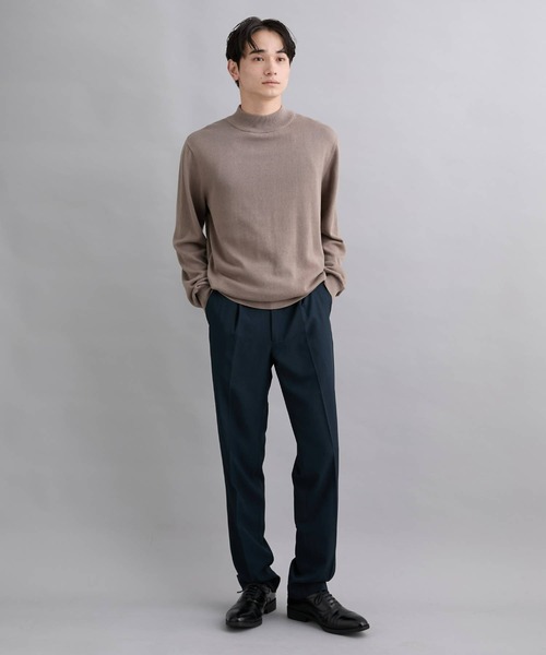 nissen（ニッセン）の「洗濯機OK！モックネックニット　<綿100%>　(M～10Lサイズ)（ニット/セーター・メンズ・ダークブルー/チャコール/グレイッシュベージュ/ブラック・M/L/LL/3L/4L/5L/6L/8L/10L）」の5枚目の写真
