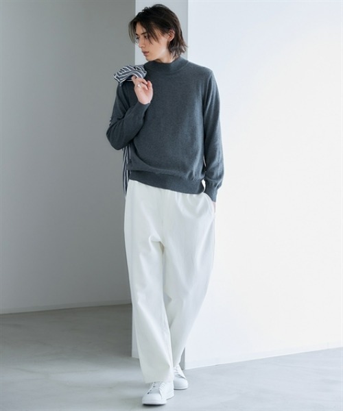 nissen（ニッセン）の「洗濯機OK！モックネックニット　<綿100%>　(M～10Lサイズ)（ニット/セーター・メンズ・ダークブルー/チャコール/グレイッシュベージュ/ブラック・M/L/LL/3L/4L/5L/6L/8L/10L）」の16枚目の写真