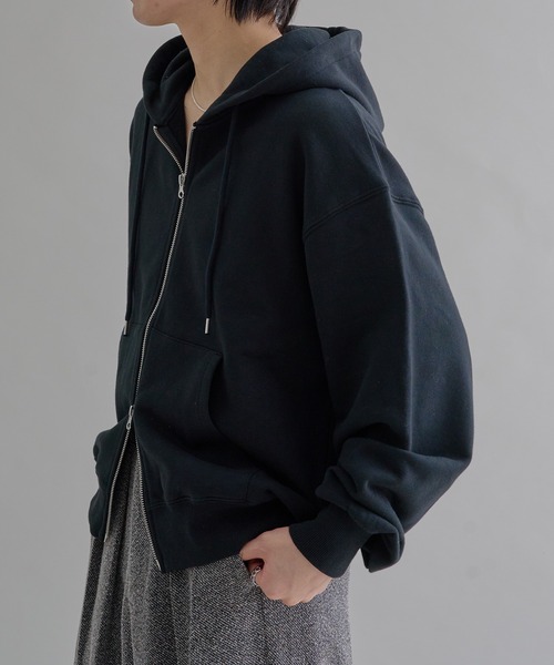 epnok(エプノック)の「ヘビーウェイトダブルジップフーディー(パーカー・メンズ・ブラック系その他/杢グレー/ブラック・SMALL/MEDIUM/LARGE)」の4枚目の写真