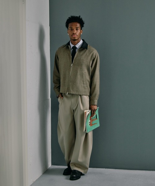 CONZ（コンズ）の「CURVE LEG TROUSERS GABA（スラックス・メンズ・ブラック/ベージュ/ネイビー/ダークグレー/ストライプ/ダークブラウン・1/2/3）」の16枚目の写真