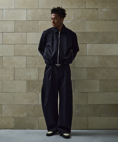 CONZ（コンズ）の「CURVE LEG TROUSERS GABA（スラックス・メンズ・ブラック/ベージュ/ネイビー/ダークグレー/ストライプ/ダークブラウン・1/2/3）」の18枚目の写真