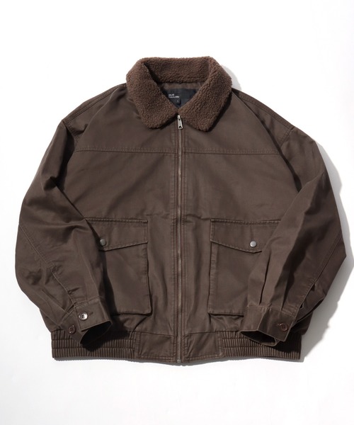 セール】襟ボア ヴィンテージライク フライトジャケットブルゾン