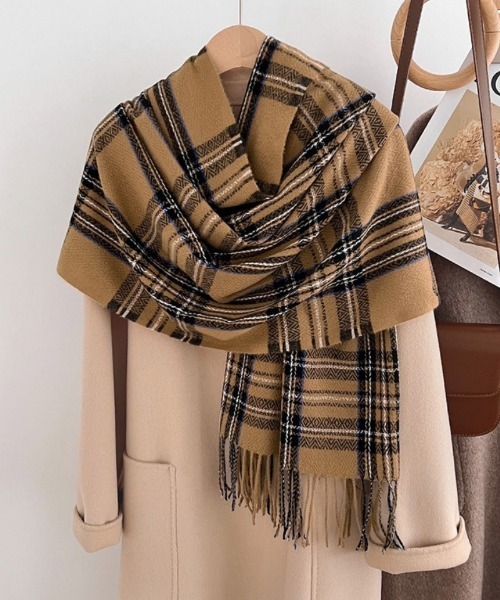 セール】6色展開 チェック柄 フリンジマフラー（マフラー）｜Ritzy