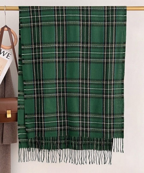 セール】6色展開 チェック柄 フリンジマフラー（マフラー）｜Ritzy