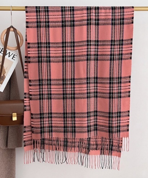 多色チェック柄フリンジマフラー セール】6色展開 チェック柄 フリンジマフラー（マフラー）｜Ritzy