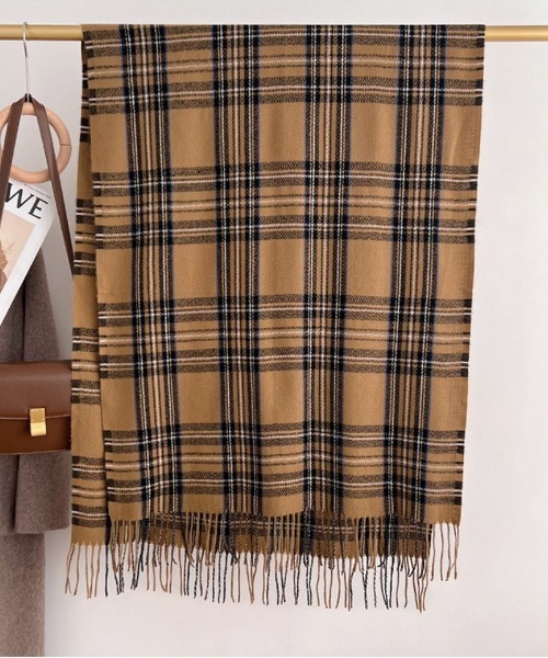 セール】6色展開 チェック柄 フリンジマフラー（マフラー）｜Ritzy
