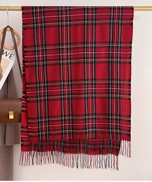 多色チェック柄フリンジマフラー セール】6色展開 チェック柄 フリンジマフラー（マフラー）｜Ritzy