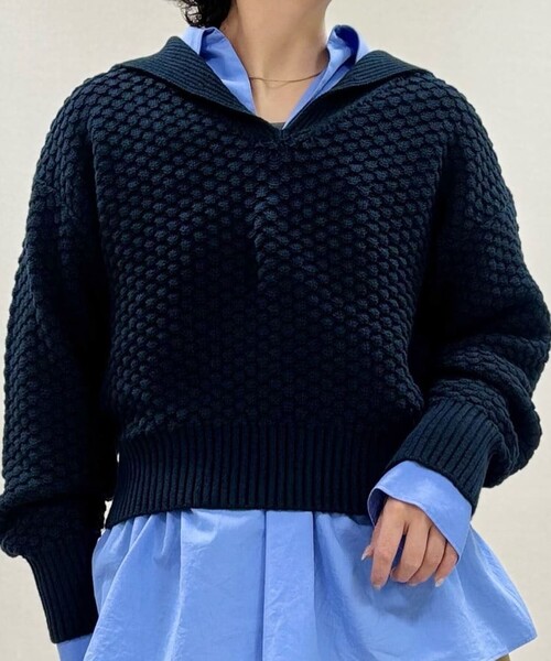 セール】ハイブリットケーブル セーラーカラープルオーバー（ニット