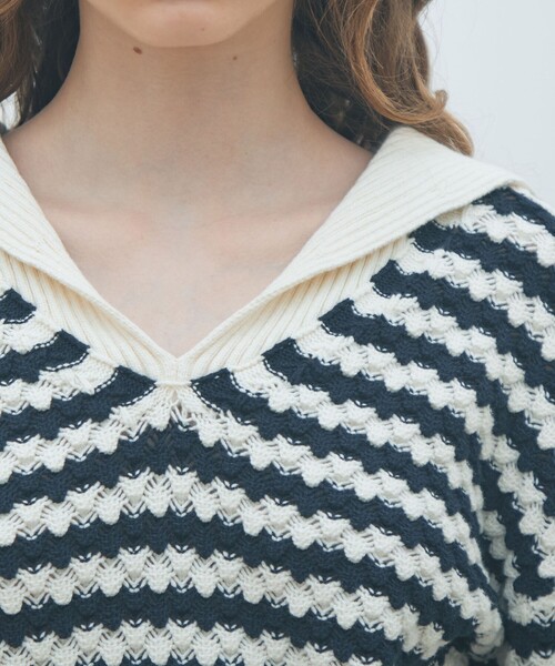 セール】ハイブリットケーブル セーラーカラープルオーバー（ニット