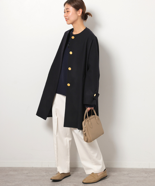 Traditional Weatherwear(トラディショナルウェザーウェア)の「《追加》別注【Traditional Weatherwear】MALTON N/C:ノーカラーコート(ノーカラーコート・レディース・ブラック/ネイビー・34)」の14枚目の写真