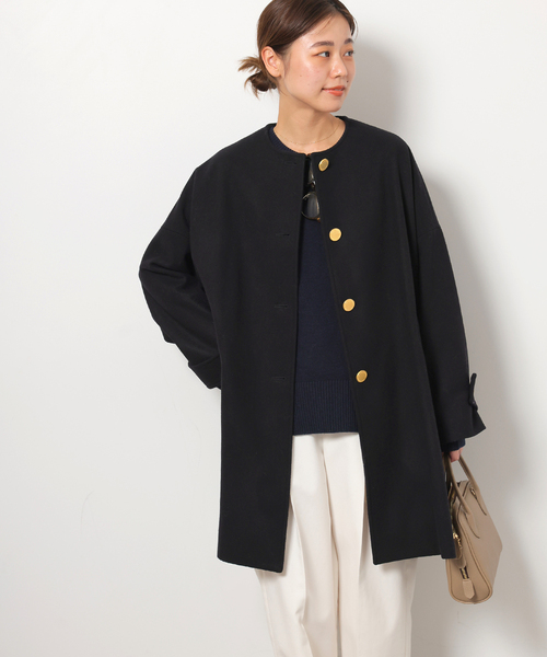 Traditional Weatherwear(トラディショナルウェザーウェア)の「《追加》別注【Traditional Weatherwear】MALTON N/C:ノーカラーコート(ノーカラーコート・レディース・ブラック/ネイビー・34)」の10枚目の写真