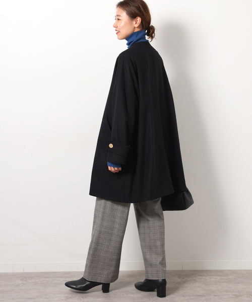 Traditional Weatherwear(トラディショナルウェザーウェア)の「《追加》別注【Traditional Weatherwear】MALTON N/C:ノーカラーコート(ノーカラーコート・レディース・ブラック/ネイビー・34)」の3枚目の写真