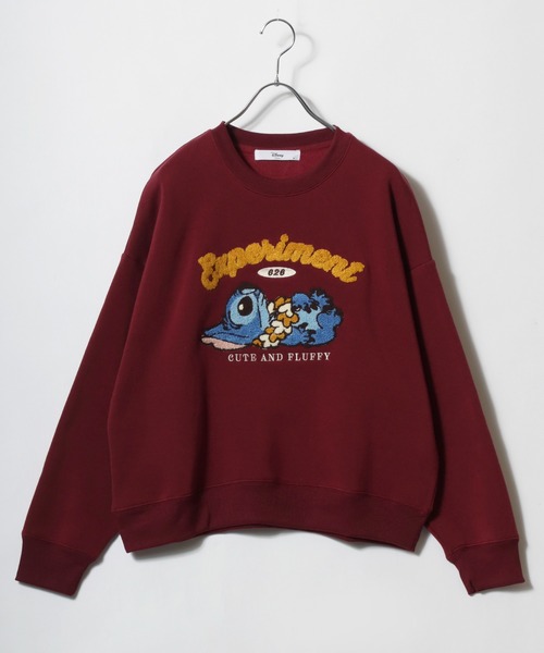 Disney(ディズニー)の「Disney/ディズニー ミッキー/チップ&デール/スティッチ オーバーサイズ 裏起毛 サガラ刺繍 クルーネックスウェットトレーナー(スウェット・レディース・アッシュグレー/ブルー/カーキ/オートミール/マスタード/スミクロ/ワイン/ライトグレー・M/L)」の11枚目の写真