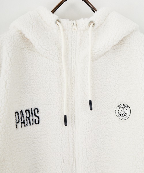 PARIS SAINT-GERMAIN/パリ・サン＝ジェルマン] PSGロゴ刺繍 ボアフード