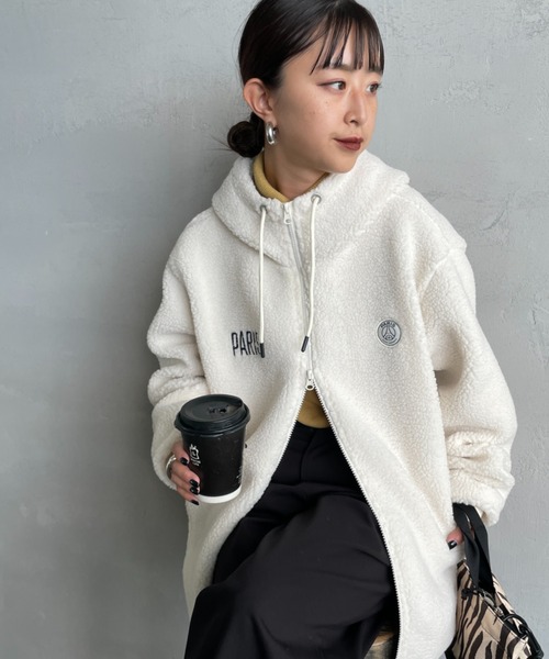 PARIS SAINT-GERMAIN（パリサンジェルマン）の「[PARIS SAINT-GERMAIN/パリ・サン＝ジェルマン] PSGロゴ刺繍 ボアフードジャケット（その他アウター・メンズ・ブラック/ベージュ・M/L）」の6枚目の写真