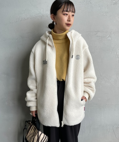 PARIS SAINT-GERMAIN（パリサンジェルマン）の「[PARIS SAINT-GERMAIN/パリ・サン＝ジェルマン] PSGロゴ刺繍 ボアフードジャケット（その他アウター・メンズ・ブラック/ベージュ・M/L）」の7枚目の写真