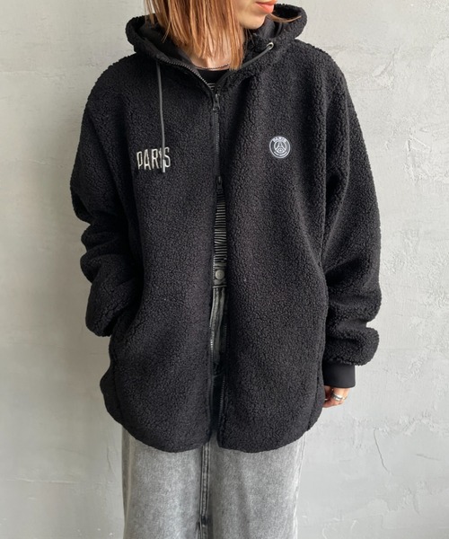 PARIS SAINT-GERMAIN/パリ・サン＝ジェルマン] PSGロゴ刺繍 ボアフード