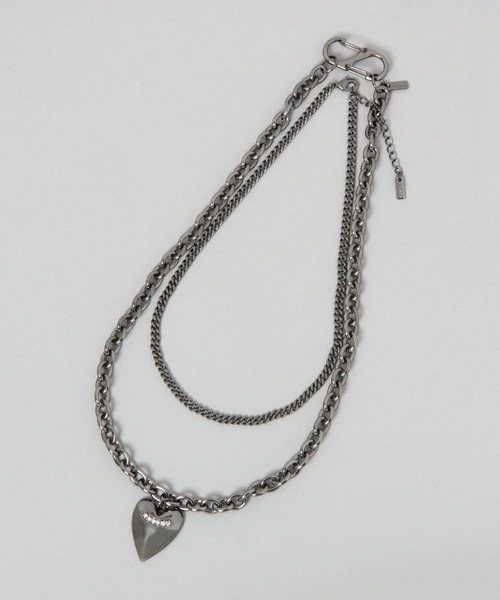 JEANASIS（ジーナシス）の「グロッシハート2レンネックレス/599405（ネックレス・レディース・シルバー/ブラック/ゴールド・FREE）」の4枚目の写真
