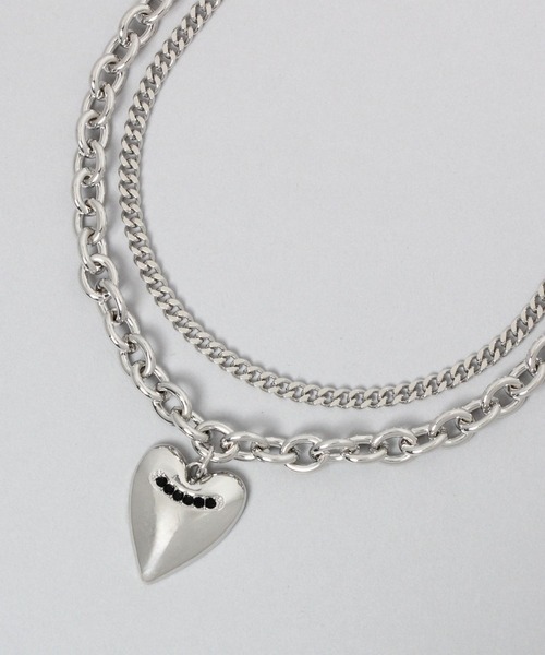 JEANASIS（ジーナシス）の「グロッシハート2レンネックレス/599405（ネックレス・レディース・シルバー/ブラック/ゴールド・FREE）」の13枚目の写真