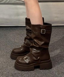 Mejoul（メジュール）の「バックル付き ルーズシルエット厚底ボリュームソール エンジニアブーツ（ブーツ）」