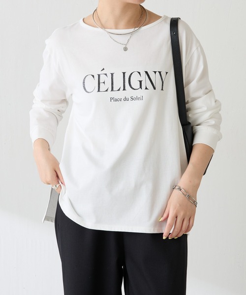 COLLAGE GALLARDAGALANTE（コラージュガリャルダガランテ）の「グリッターロゴロンT（Tシャツ/カットソー・レディース・ブラウン/オフホワイト/ミント・FREE）」の2枚目の写真