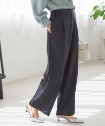 〈手洗い可能〉メルティ ウォーム タック ワイド パンツ