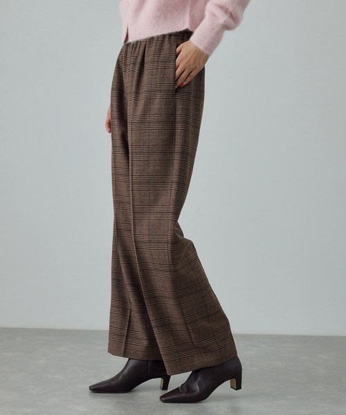 ウールフランネルタックイージーパンツ/イージーケア・セットアップ