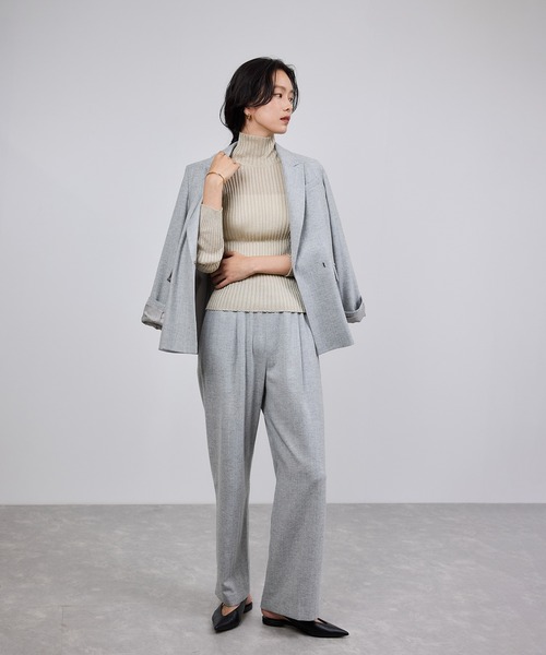 ROPE'（ロペ）の「ウールフランネルタックイージーパンツ/イージーケア・セットアップ対応（その他パンツ・レディース・ブラウン系その他2/ライトグレー/ダークブラウン/ピンク/ブラック・36/38）」の14枚目の写真