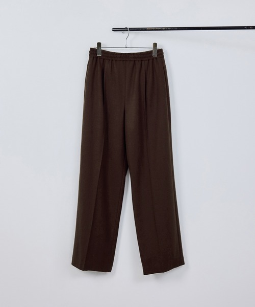 ウールフランネルタックイージーパンツ/イージーケア・セットアップ