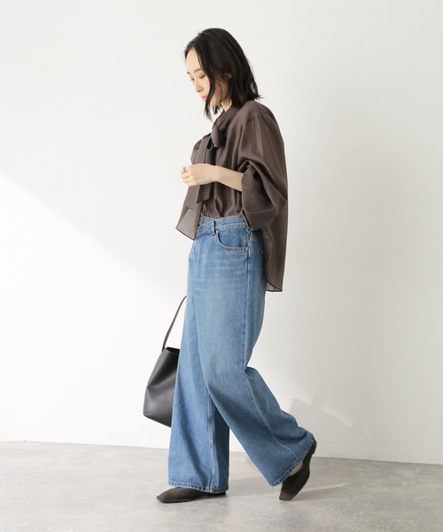 journal standard L'essage（ジャーナルスタンダードレサージュ）の「12OZデニム5ポケットギャザーパンツ（デニムパンツ・レディース・ブラック/ブルー系その他・38/36）」の19枚目の写真