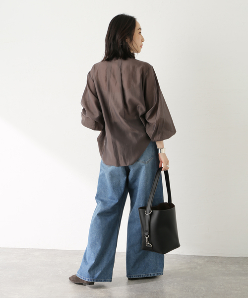 journal standard L'essage（ジャーナルスタンダードレサージュ）の「12OZデニム5ポケットギャザーパンツ（デニムパンツ・レディース・ブラック/ブルー系その他・38/36）」の16枚目の写真