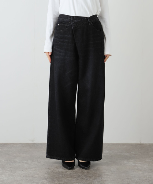 journal standard L'essage（ジャーナルスタンダードレサージュ）の「12OZデニム5ポケットギャザーパンツ（デニムパンツ・レディース・ブラック/ブルー系その他・38/36）」の3枚目の写真