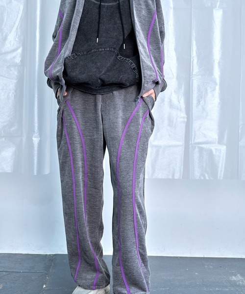 Nora Lily（ノラリリー）の「【Nora Lily】Curved Line Track Pants（その他パンツ・メンズ・ブラック/グレー/ブラウン・FREE）」の3枚目の写真